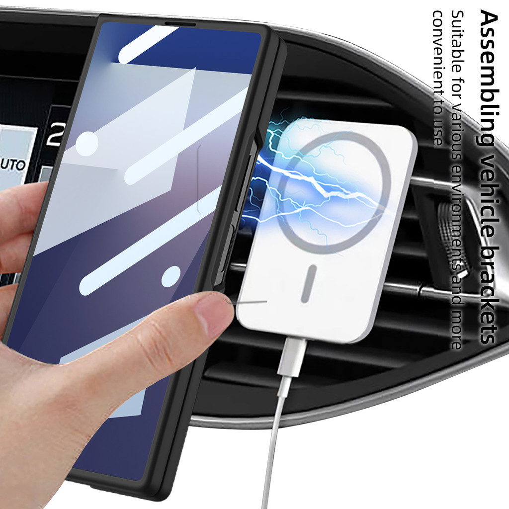 Ultra Thin Wireless Charging Business Case Z Fold 6 5 4 7 Classic for Samsung Galaxy Z Fold6 Z Fold5 Fold4 Fold7 Screen Guard Phone Casing - Image 2