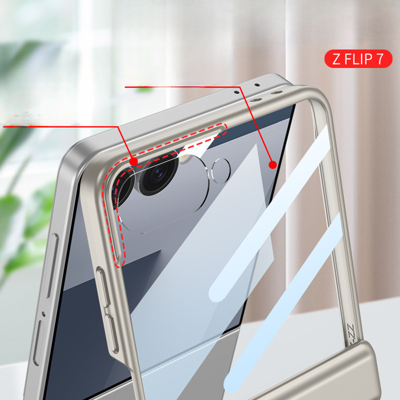 Magnetic Screen Guard for Samsung Galaxy Z Flip 7 Case Business Classic Z Flip7 Flip Z7 Rotatable Bracket Phone Casing - Image 2