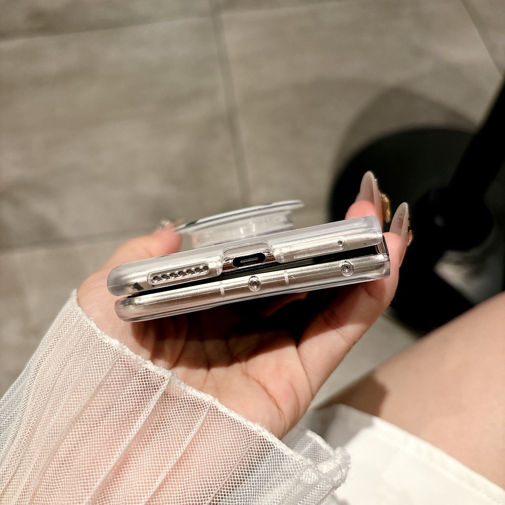 For HUAWEI Mate X6 X5 X3 Anti-fingerprint Case Beautiful Design Finewoven PU Shiny With Bracket Cover
