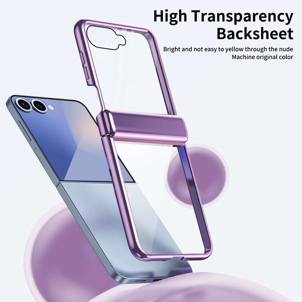 Shockproof Clear Plating Case Flip5 Flip6 Flip7FE Candy Color for Samsung Galaxy Z Flip 7 6 5 4 3 7FE Phone Casing - Image 3