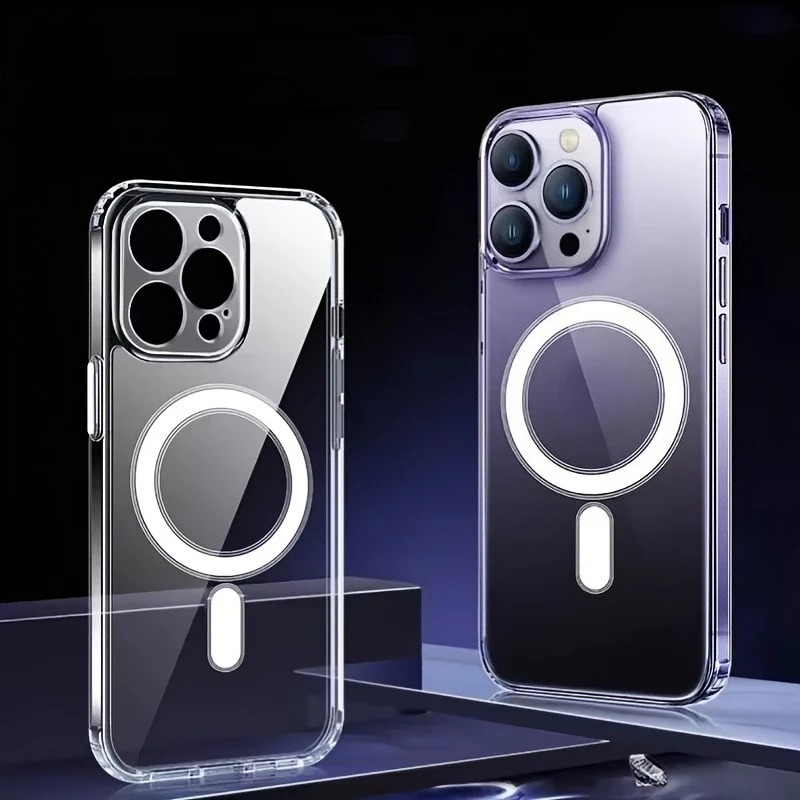 Fashion Transparent Hard PC Magnetic Lens Protector Back Cover for IPhone 17 16 15 Pro Max 17 Pro - Image 3