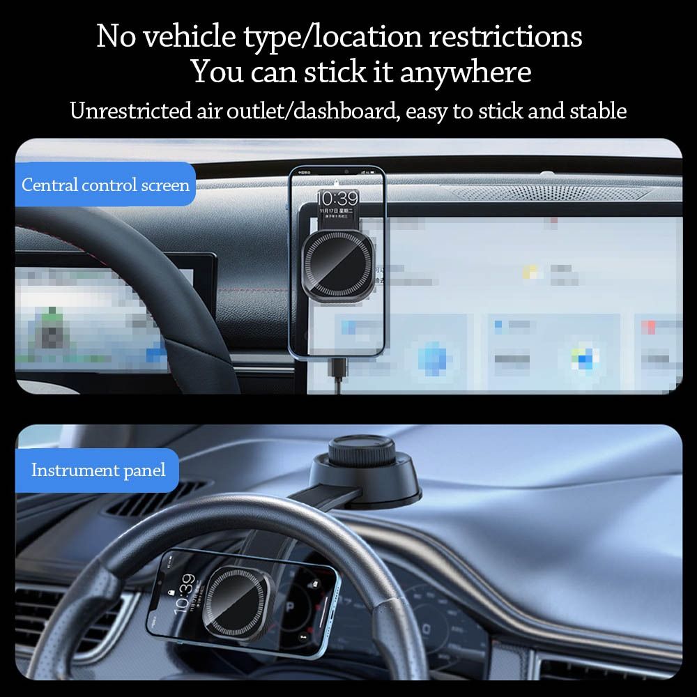 Adjustable Vacuum Suction Cup Phone Holder Double Sided Magnetic Mount for Car Navigation Rotation - Image 3