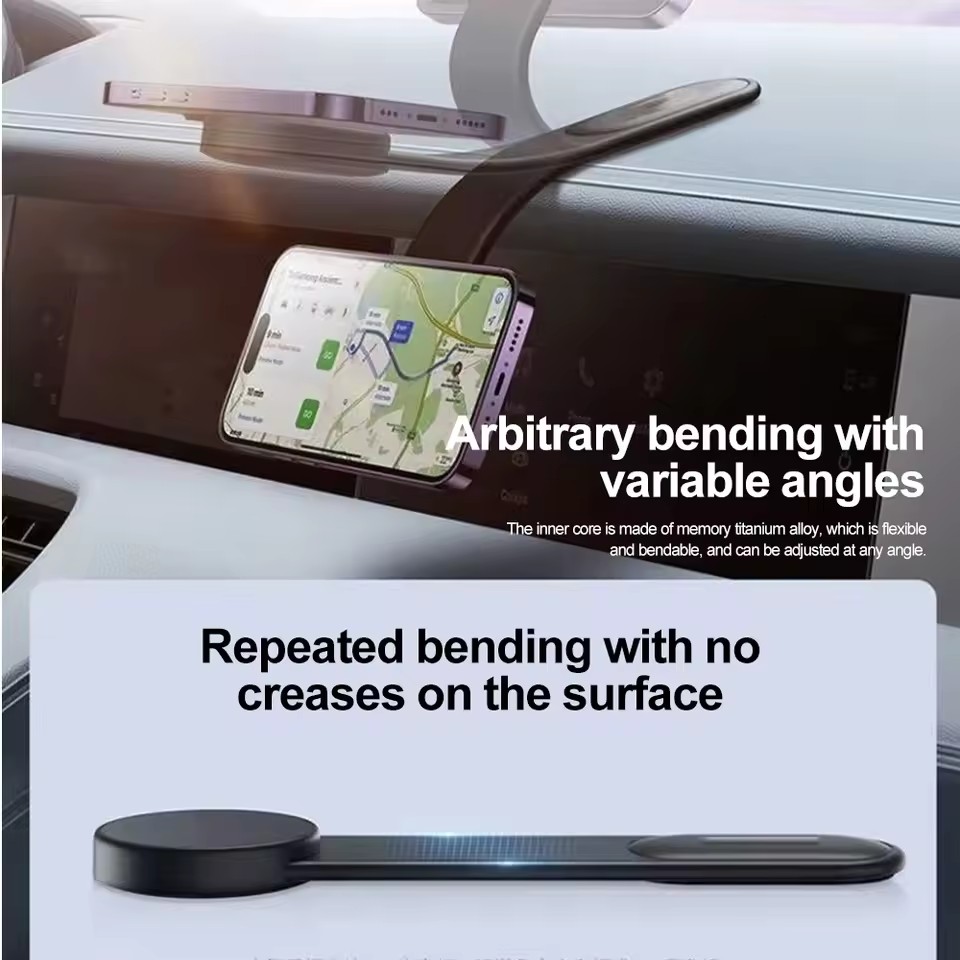 Universal Portable Magnetic Phone Holder Stand Adjustable Aluminum Alloy Arm Mount for Car Dashboard Mobile Bracket - Image 3