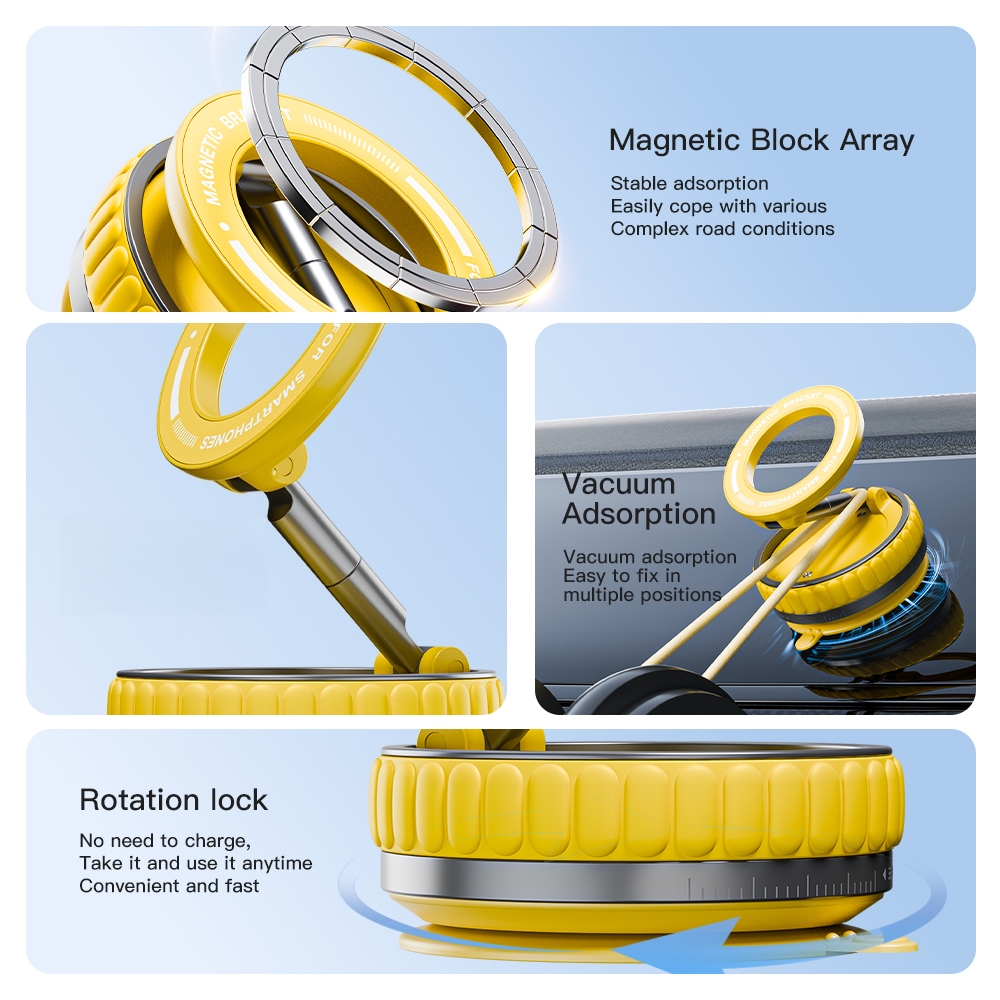 Magnetic Vacuum Adsorption Car Phone Mount with 360 Degree Rotation - Image 3