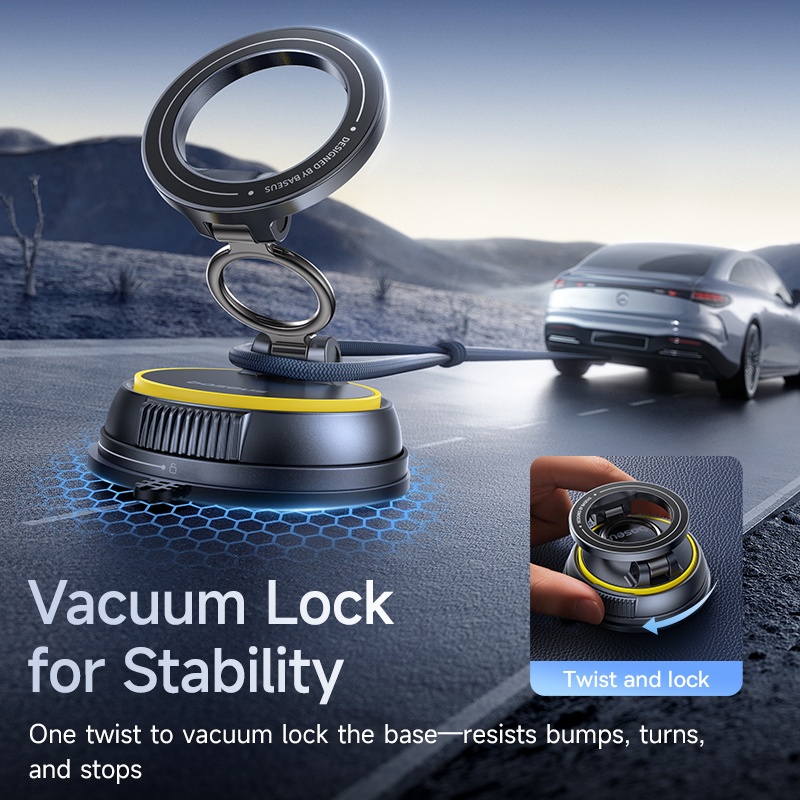 Vacuum Magnet Car Phone Mount 360° Rotating Adjustable Foldable Suction Cup Navigation Adsorption Stand Holder - Image 4