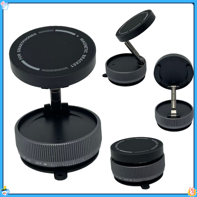Magnetic Vacuum Suction Foldable 360° Swivel Car Phone Mount for Stable Navigation - Image 5