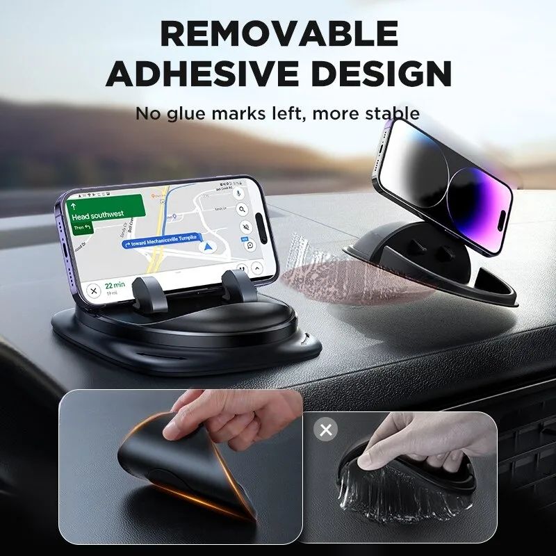 Universal 360 Rotate Dashboard Car Phone Holder Anti-slip Car Silicone Stand Bracket with Adjustable Dock Fits Support Auto Air Vent Mount - Image 3