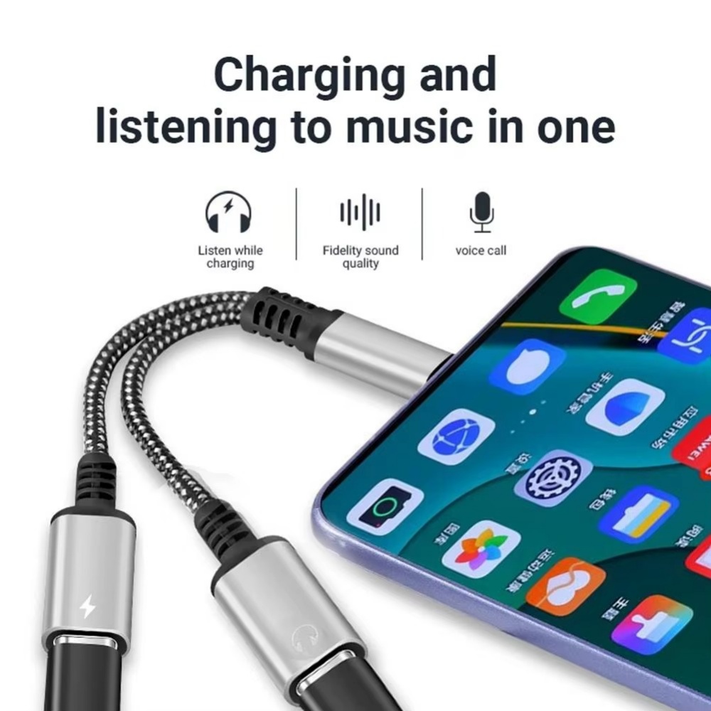 2-in-1 Type-C Hub PD 60W Fast Charging to 3.5mm Headphone Jack Audio Adapter HIFI Stereo Pro - Image 3