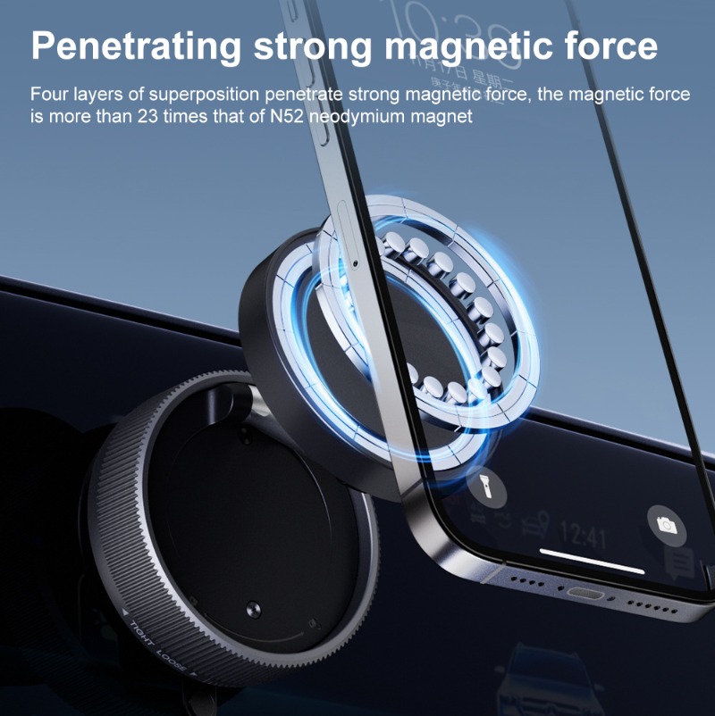 360° Swivel Magnetic Vacuum Suction Foldable Car Phone Mount for Stable Navigation - Image 3
