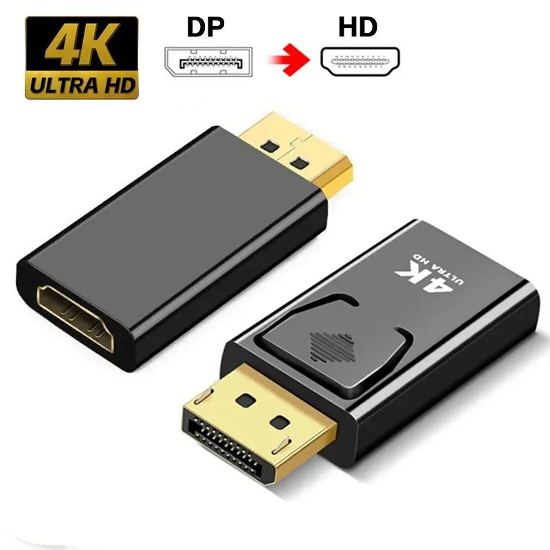 4K DP to HDMI Adapter DisplayPort to HDMI Converter Audio Video Sync Connectors Pro