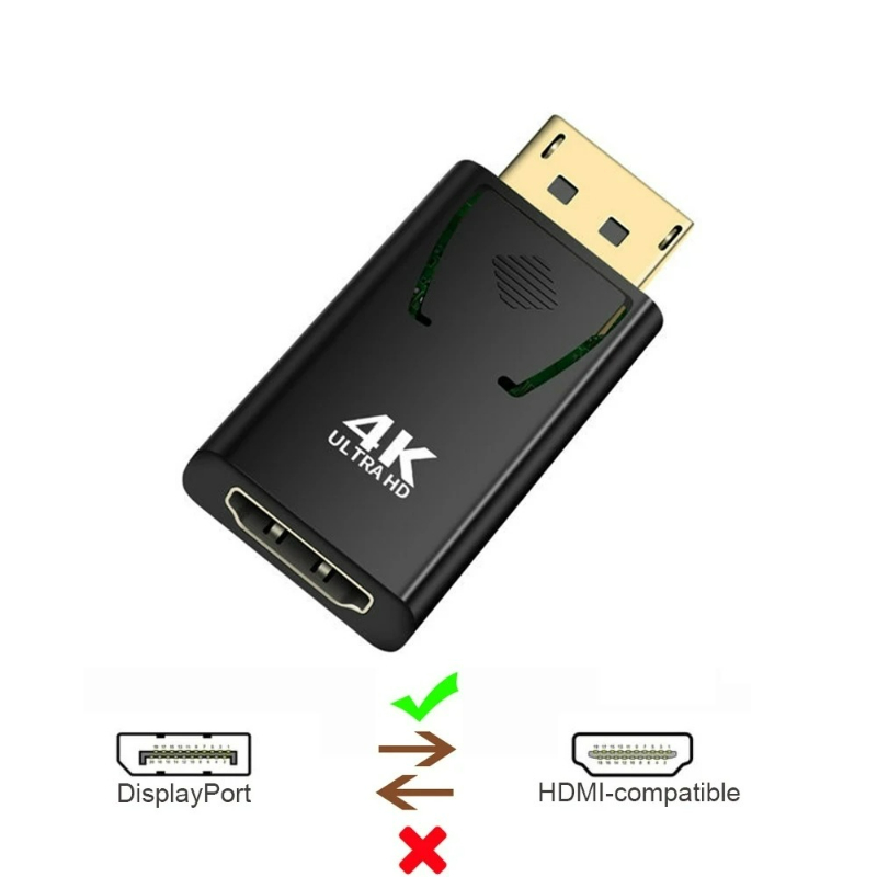 4K DisplayPort to HDMI Adapter DP to HDTV Video Audio Converter for Laptop Monitor Pro