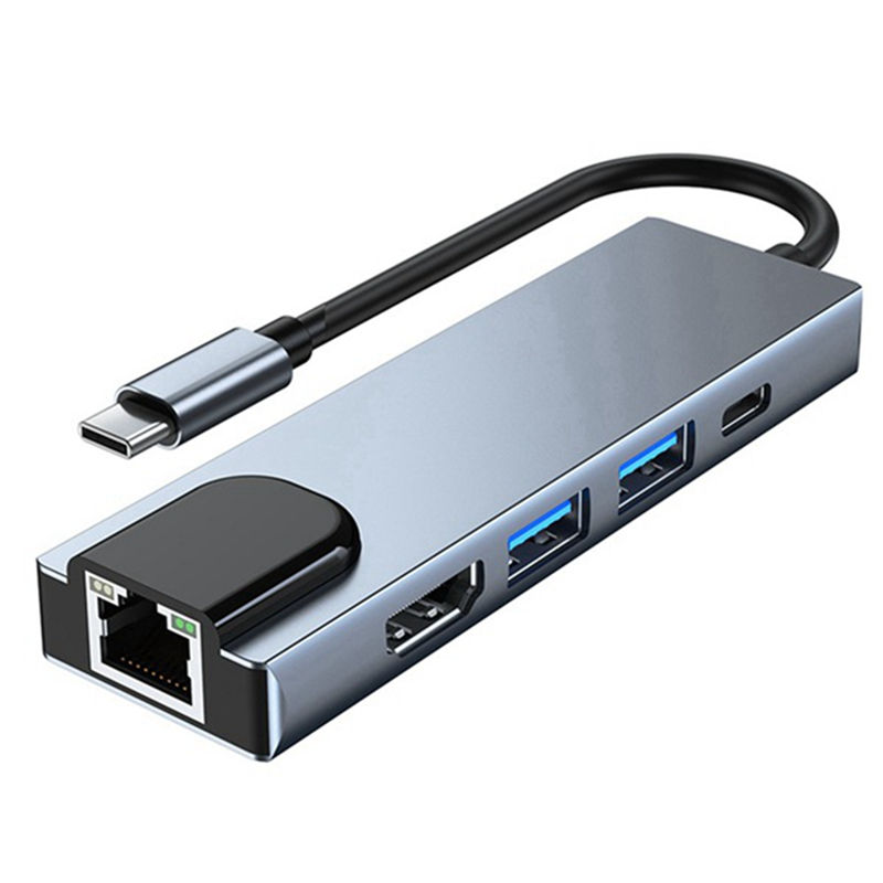 Hub 5 in 1 Ports To Ethernet 4K Compatible USB 3.0 Dock for MacBook iPad Samsung S22 Dex Xiaomi 12 TV PS5 with Type C to HDMI Adapter - Image 2