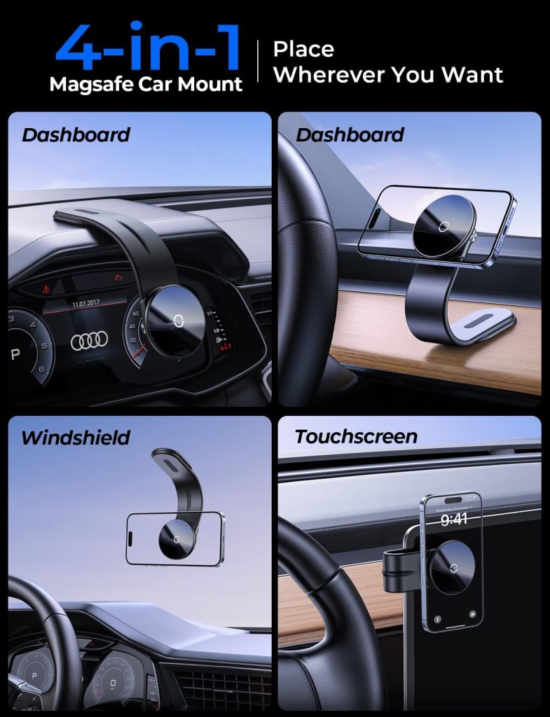 Magnetic Universal Portable Car Phone Holder Adjustable Aluminum Alloy Arm Dashboard Stand for Navigation