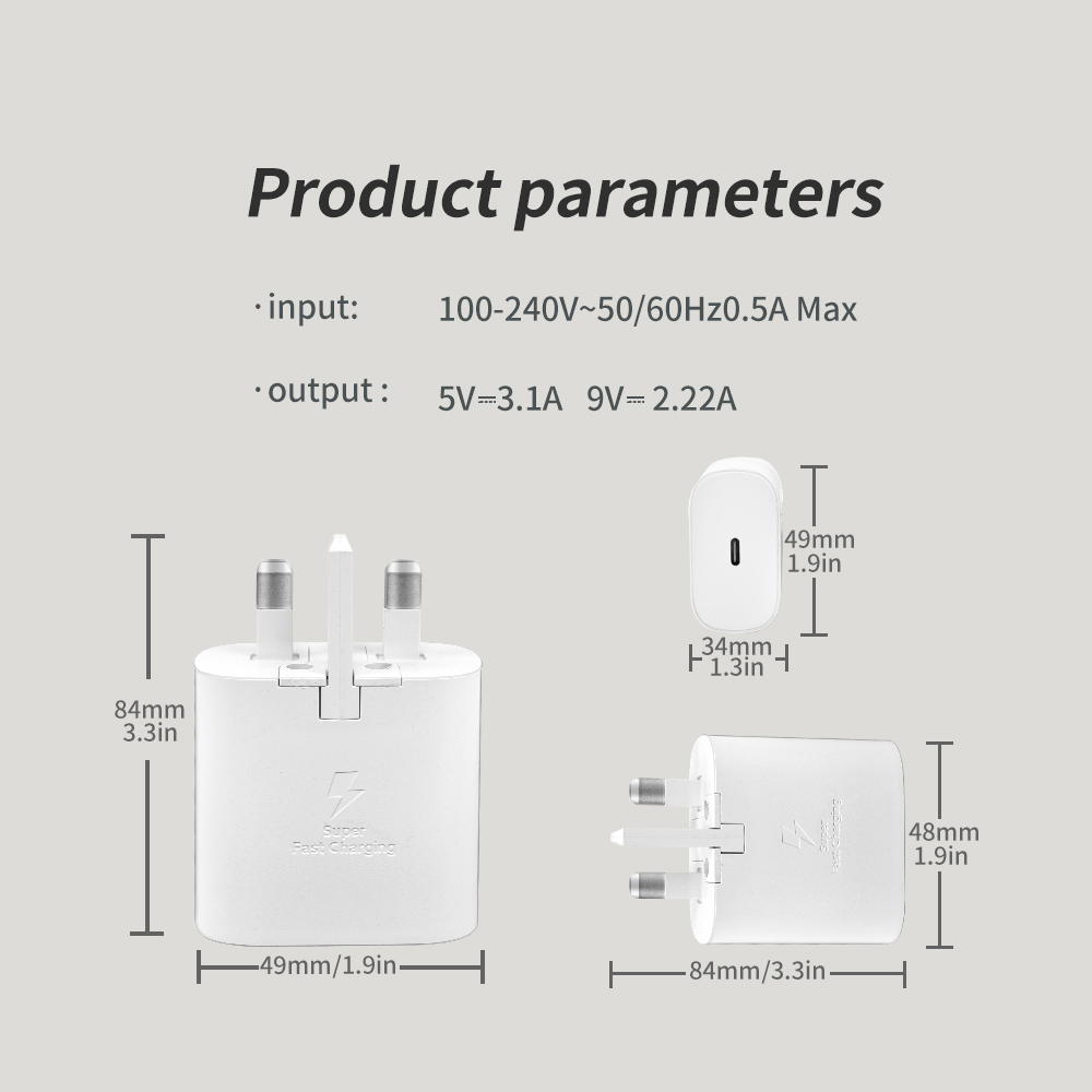 Samsung 25W PD Super Fast Charger UK Plug PPS USB C Power Adapter with 5A Type C to C Cable for Galaxy S25 S24 S23 Ultra A55 A54 Set - Image 3
