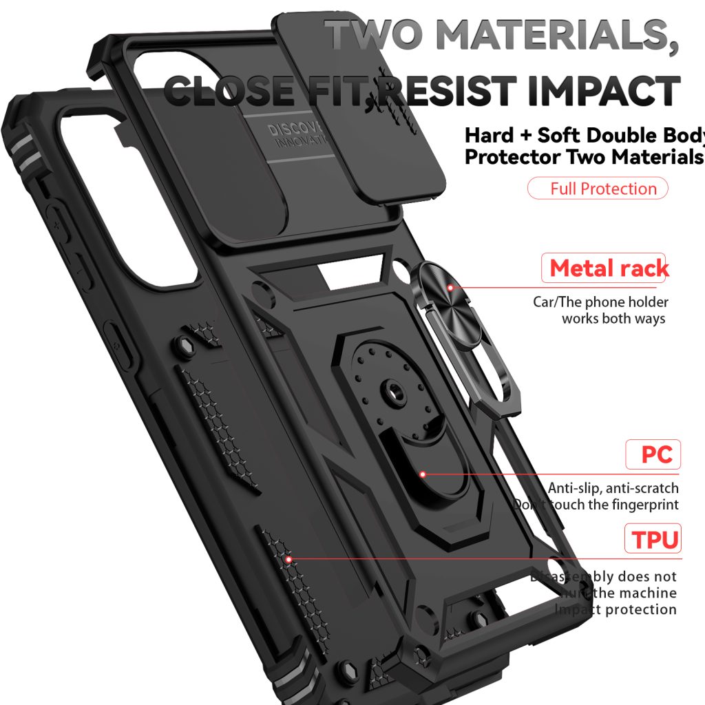 Armor Case for Samsung Galaxy A56 5G Kickstand Slide Camera Protection Rugged Ring Drop Shockproof Cover