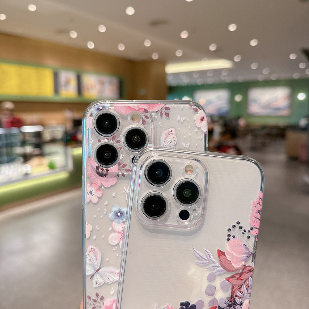 For iPhone 16 Promax 15Plus 13 Pro 12pro Max Flower Case for iPhone XR XS Max Durable Soft TPU Transparent Women Cover - Image 3