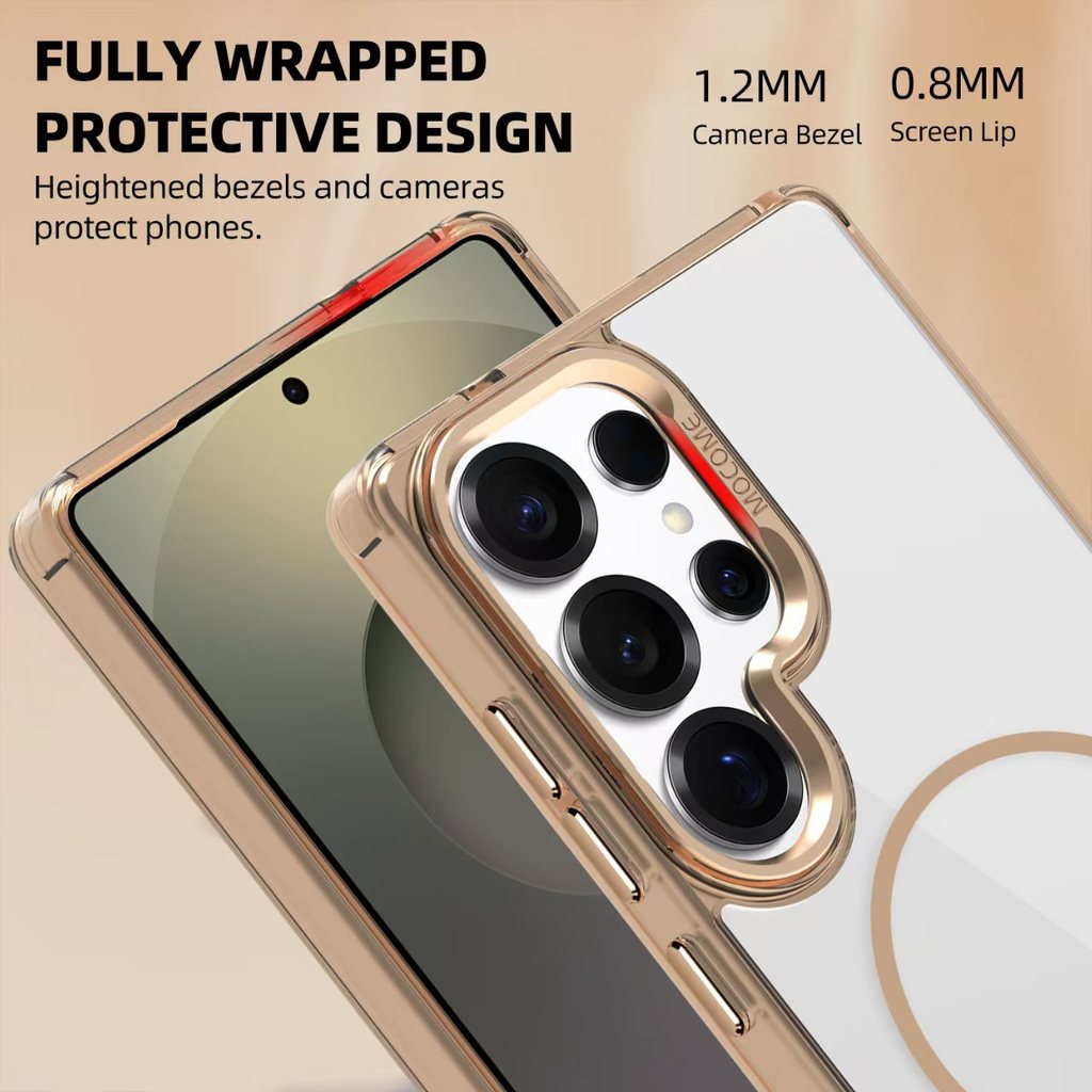 Magnet Circle Clear Acrylic Phone Case for Samsung Galaxy S25 Edge S24 S23 FE S22 Ultra Metal Keys Cover - Image 2