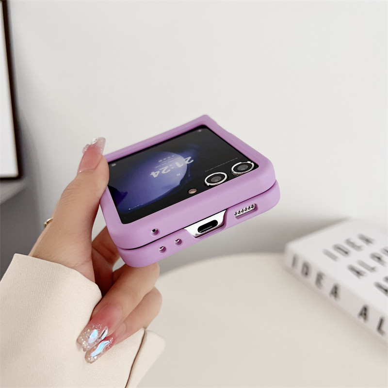Slim Solid Color Large Window Casing Samsung Galaxy Z Flip 7 6 Flip 7FE Ultra-thin Big Screen Case Skin-friendly Hard PC Shockproof Flip7 Flip7FE Flip6 Cover - Image 2