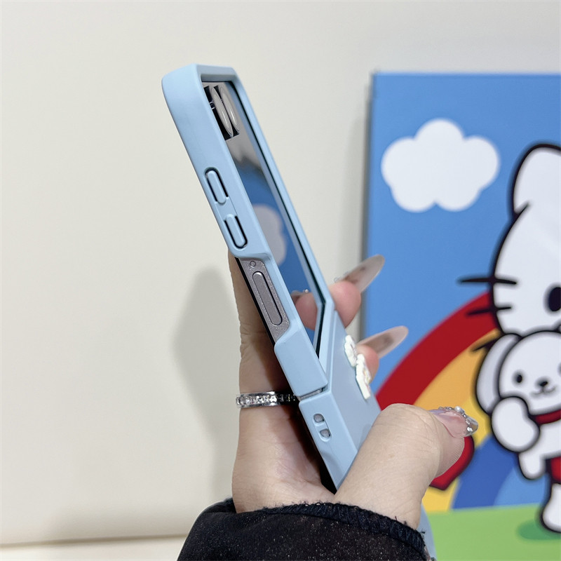 Couple for Samsung Galaxy Z Flip 7 6 5 4 3 7FE Case Anime Design Cat Flip5 Flip6 Flip7FE With Pendant Phone Casing