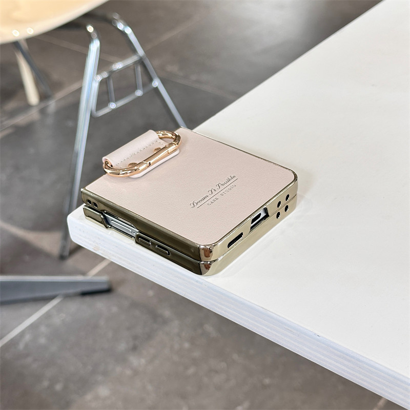 Shockproof for Samsung Galaxy Z Flip 7 6 5 4 7FE Case Elegant Leather Zflip7 7FE Flip6 Flip5 Flip4 With Ring Holder Phone Casing