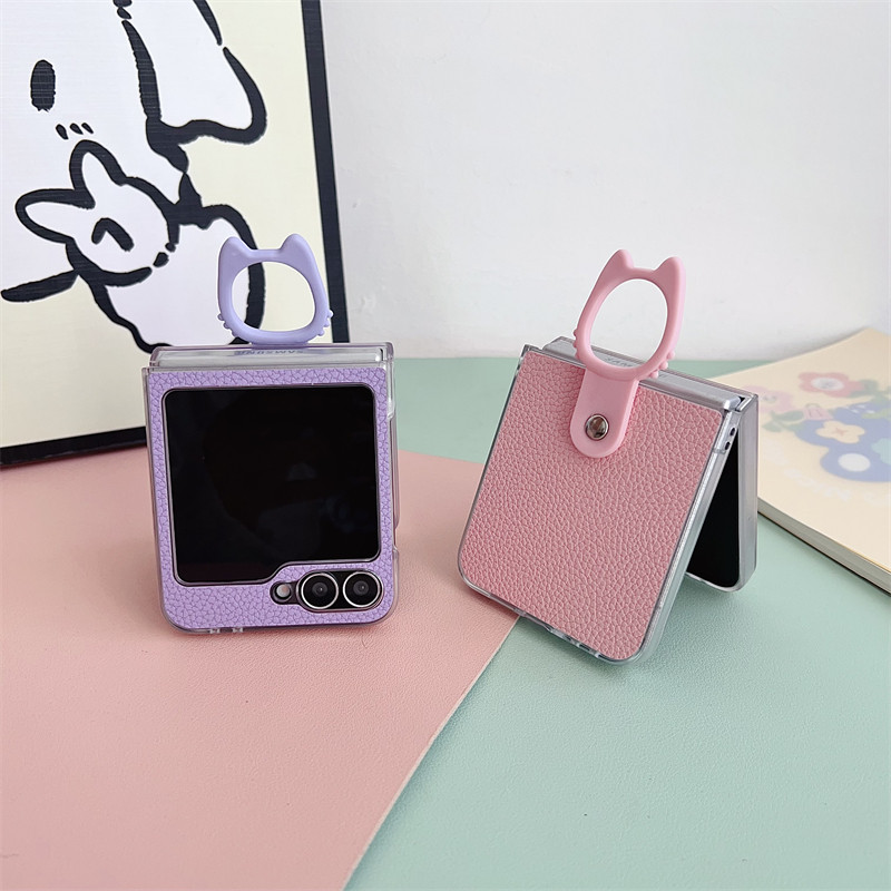Aesthetic Luxury Casing for Samsung Galaxy Z Flip 7FE 6 5 4 3 Creative Design Classic Zflip3 Flip4 Flip5 Flip6 With Ring Holder Phone Case - Image 2