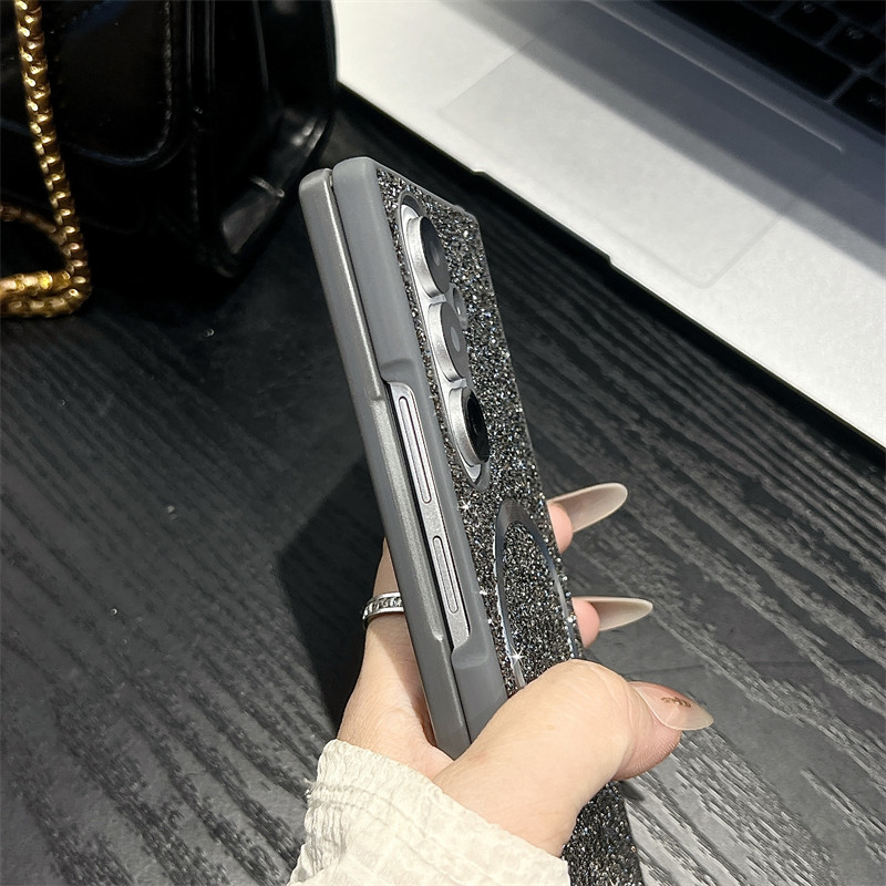 Bling Magnetic for Samsung Galaxy Z Fold7 Fold6 Z Fold5 Fold4 Fold3 Case Unique Design Shiny Z Fold 7 6 5 Back Phone Casing - Image 3