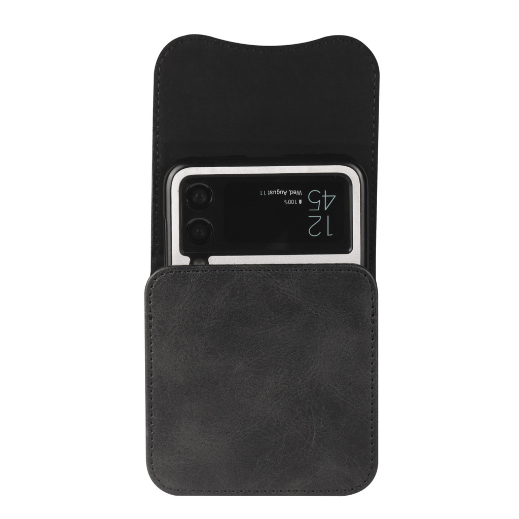 Belt Clip Holster PU Leather Pouch for Universal Waist Bag for Samsung Z Flip 7 FE 6 5 4 3 Case Cover with Card Slot Magnetic Fashion Belt Clip Flip Case