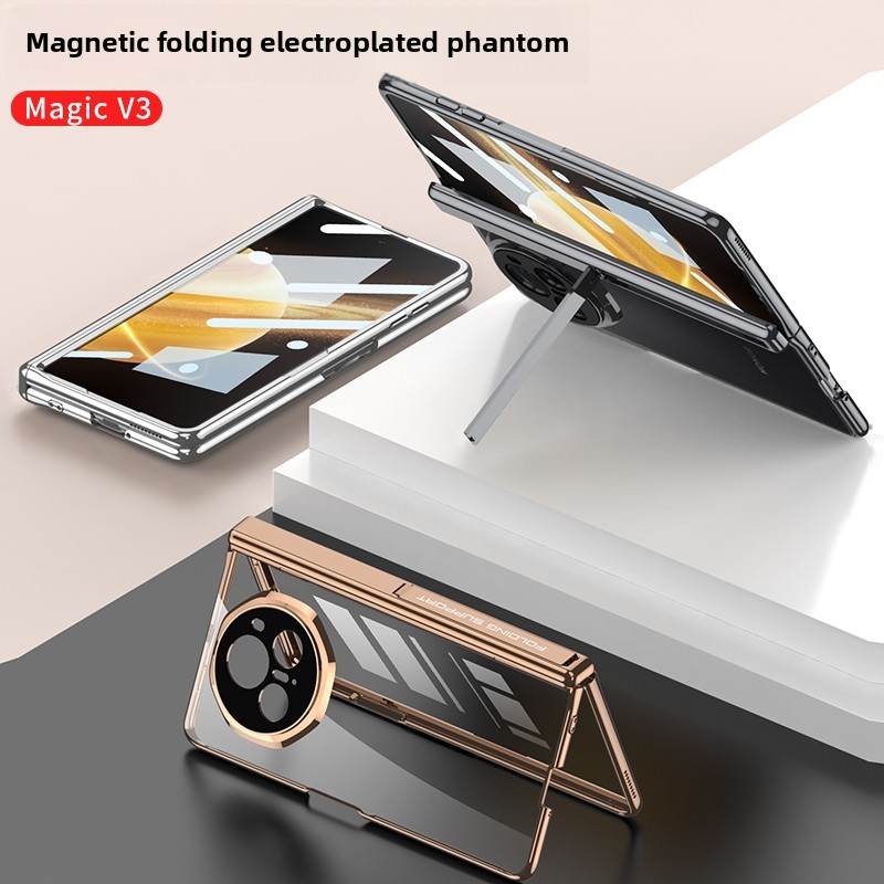 For Honor Magic V3 Magnetic Lens Protector Case Trendy Design Anti-DROP Finewoven PU Classic Premium Cover - Image 3