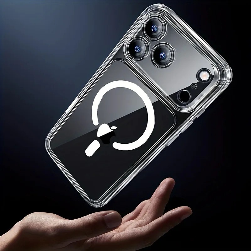 Fashion Transparent Hard PC Magnetic Lens Protector Back Cover for IPhone 17 16 15 Pro Max 17 Pro