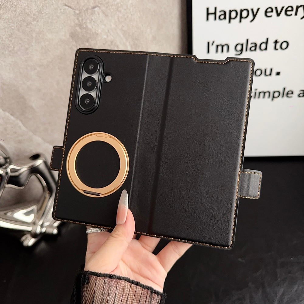 Bumper Magnetic Simple for Samsung Galaxy Z Fold7 Fold6 Z Fold5 Fold4 Fold3 Case Durable Anti-DROP PU Leather Z Fold 7 6 5 with Card Slot Phone Casing - Image 2