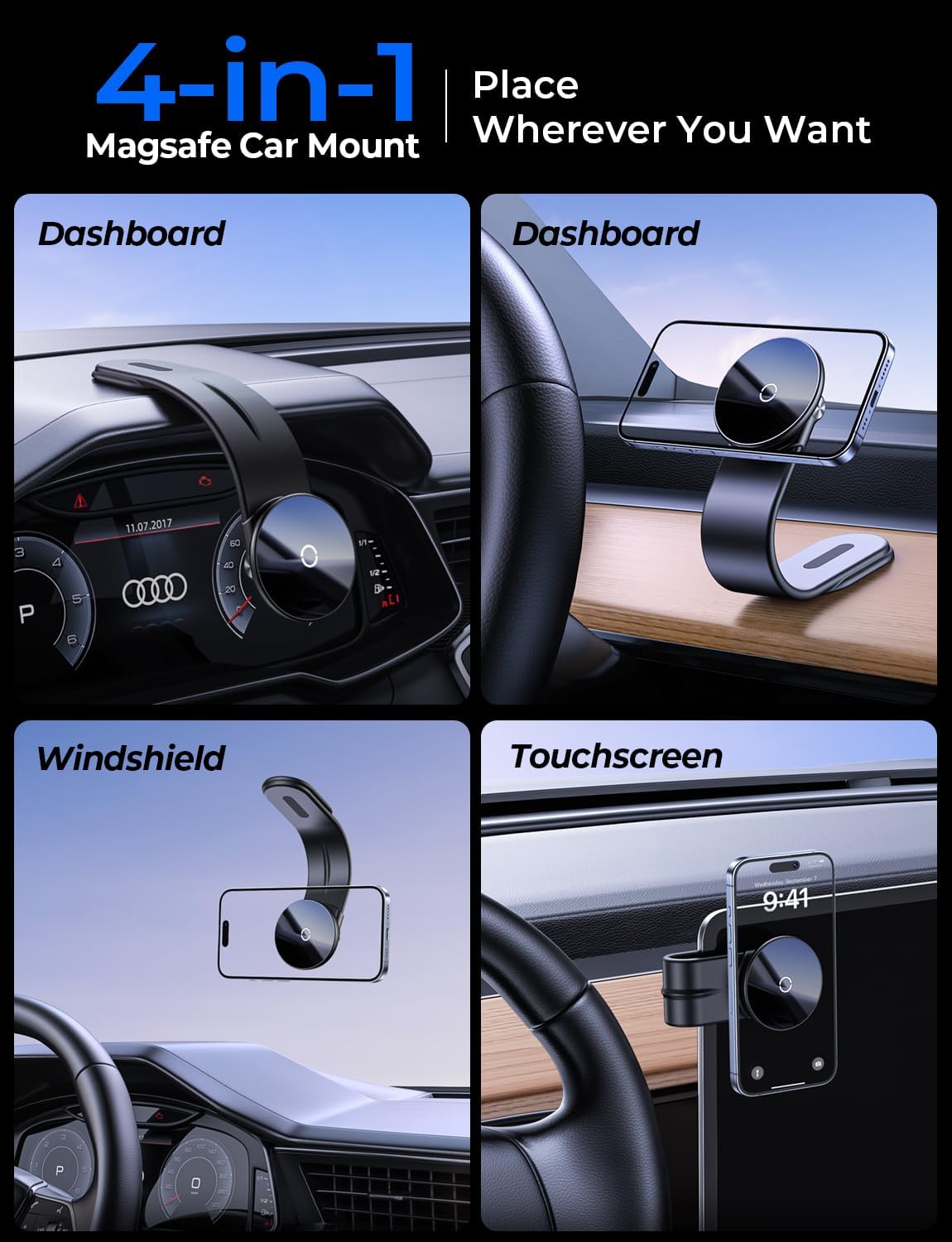 Universal Portable Magnetic Phone Holder Stand Adjustable Aluminum Alloy Arm Mount for Car Dashboard Mobile Bracket - Image 6