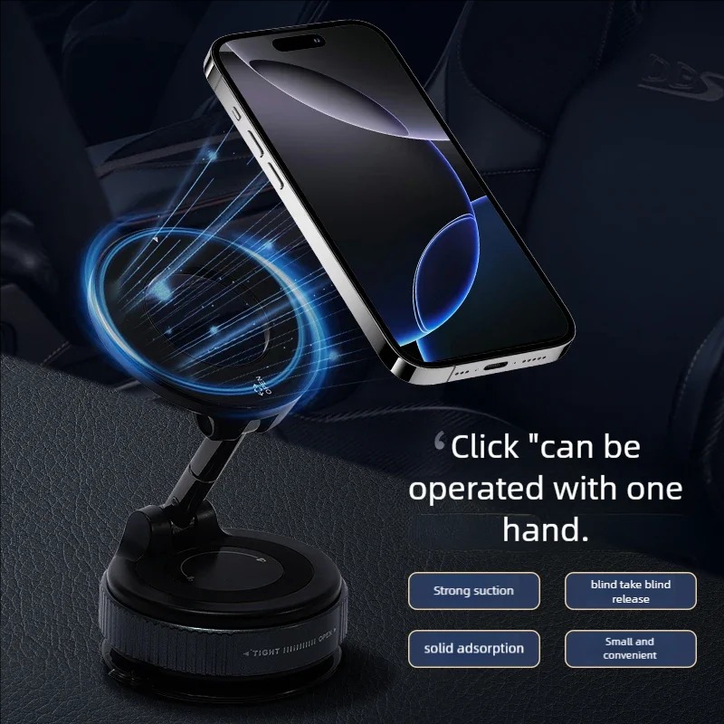 Portable Universal Folding Adjustment Car Phone Magnetic Stand Vacuum Suction Cup Bracket Navigation Mobile Holder - Image 4