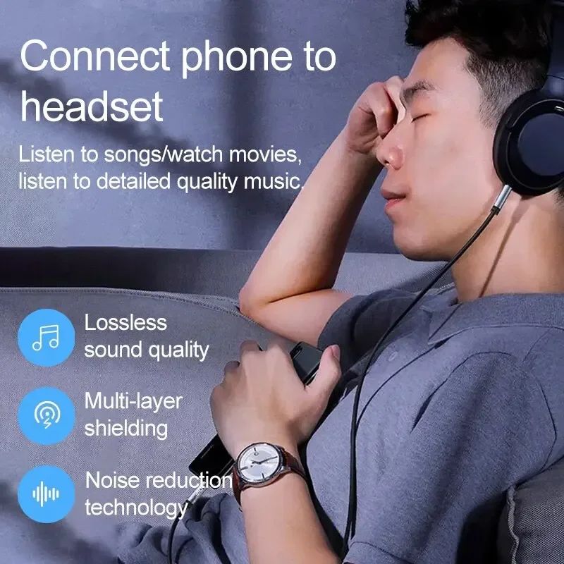 iOS to 3.5mm Aux Cable Headphone Adapter for Car Speaker