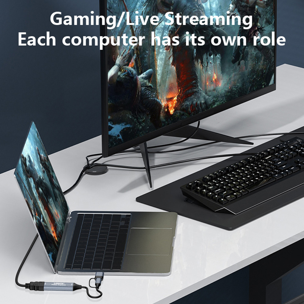 HDMI to USB 2.0 Type C 2-IN-1 4K HD Video Capture Grabber for Game Recording Live Streaming PS4 Xbox - Image 3