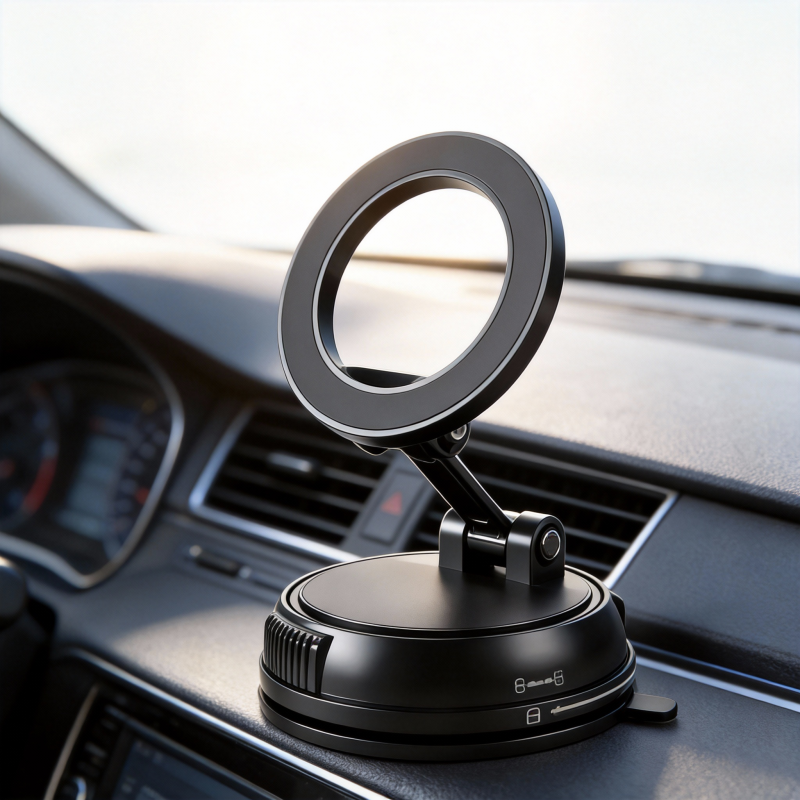 Universal Magnetic Phone Holder 360° Rotating Vacuum Adsorption Foldable Car Mount Stand - Image 7