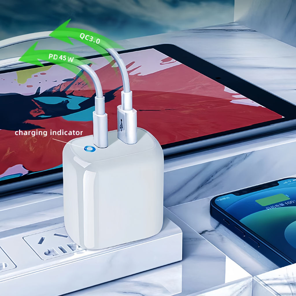 Gan 45W PD USB-A Fast Charger Support Super Charging QC3.0 Wall Charger For iPhone Android - Image 3