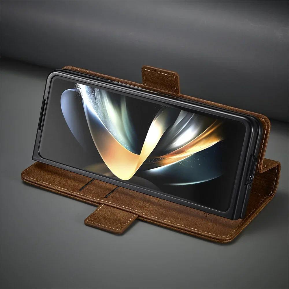 Leather Wallet Phone Case For Samsung for Galaxy Z Fold 7 6 5 4 Fold7 Fold6 Fold5 5G Cover with RFID Blocking Credit Card Holder - Image 2