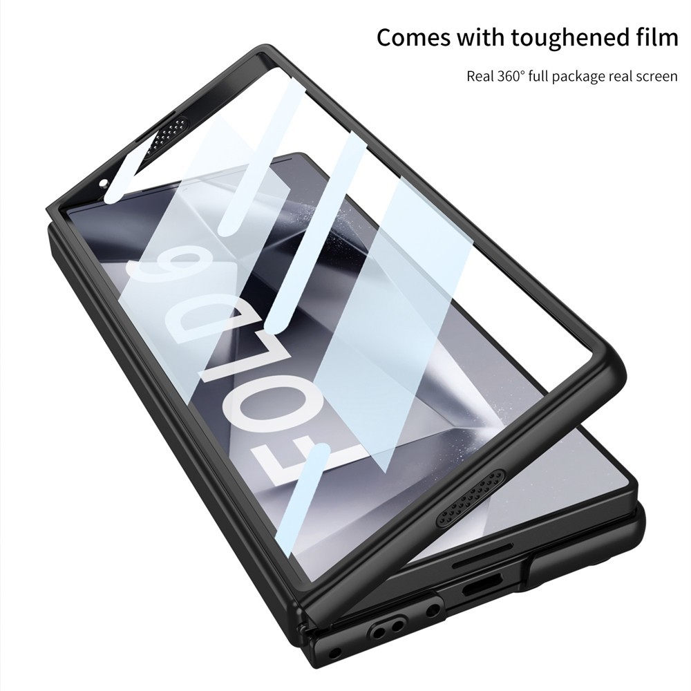 Fshion Magnetic Casing for Samsung Galaxy Z Fold 6 Hard Creative Design Classic Z Fold6 Screen Guard With Ring Stand Phone Case
