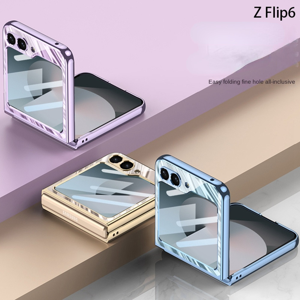 Luxury Electroplated Casing for Samsung Galaxy Z Flip 7FE 6 Elegant Classic Z Flip6 Flip Z 6 Screen Guard Phone Case - Image 2