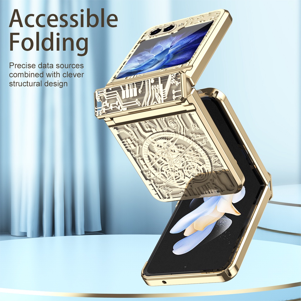 Clear Aesthetic Luxury Bumper Electroplated Casing for Samsung Galaxy Z Flip 7 6 5 4 Transparent Design Hard PC Z Flip7 Z Flip6 Flip5 Phone Case - Image 2