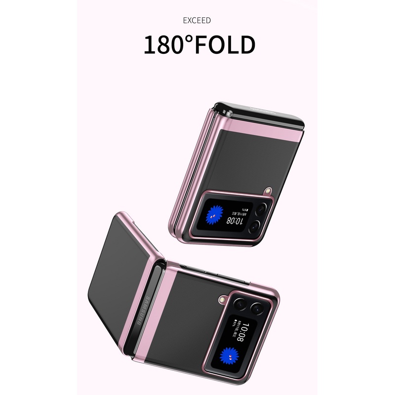 Luxury Thin/Light Electroplated PC Clear Hard Flip Case Samsung Galaxy Z Flip 4 Flip4 Phone Cover Z4 Casing - Image 2
