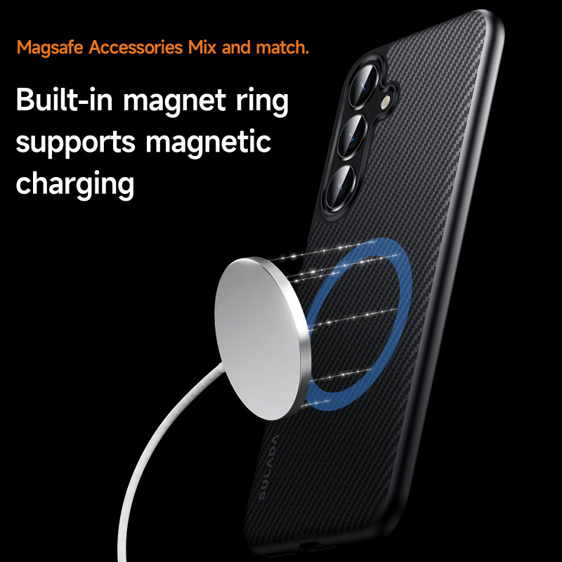 Premium Magnetic Wireless Charging Slim Casing for Samsung Galaxy S25 Ultra Trendy Design Glitter S25 S25+ Full Protection Phone Case - Image 2