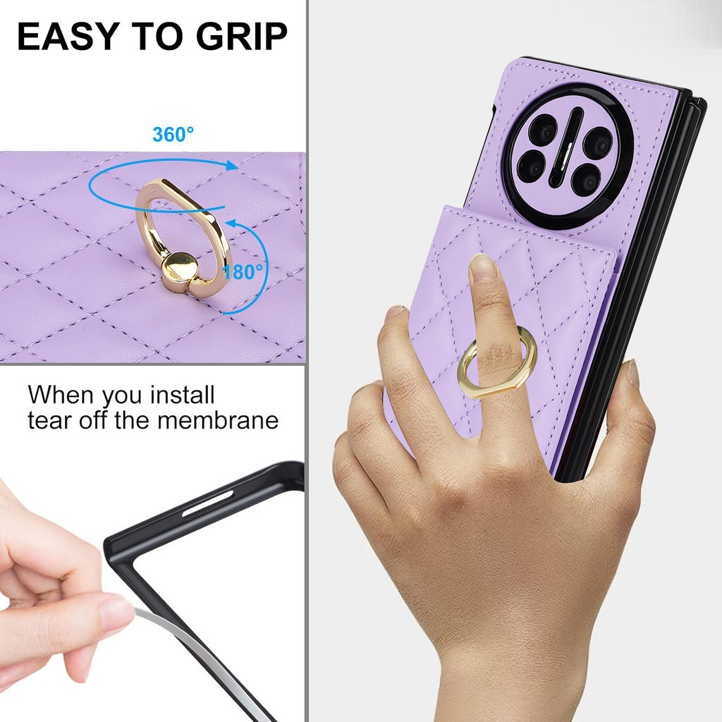 Luxury Anti-DROP Casing for HUAWEI MateX5 X3 Fashion Design Leather Ring Classic MateX5 X3 with Card Holder Phone Case - Image 3