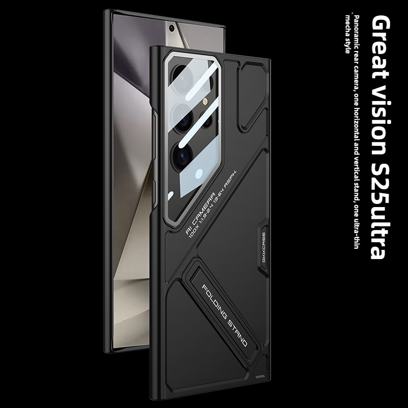 Lens Protector Simple Hard Shell Bracket Phone Case for Samsung Galaxy S25 S24 S23 S22 Ultra Lens Anti Fall Holder Protective Cover