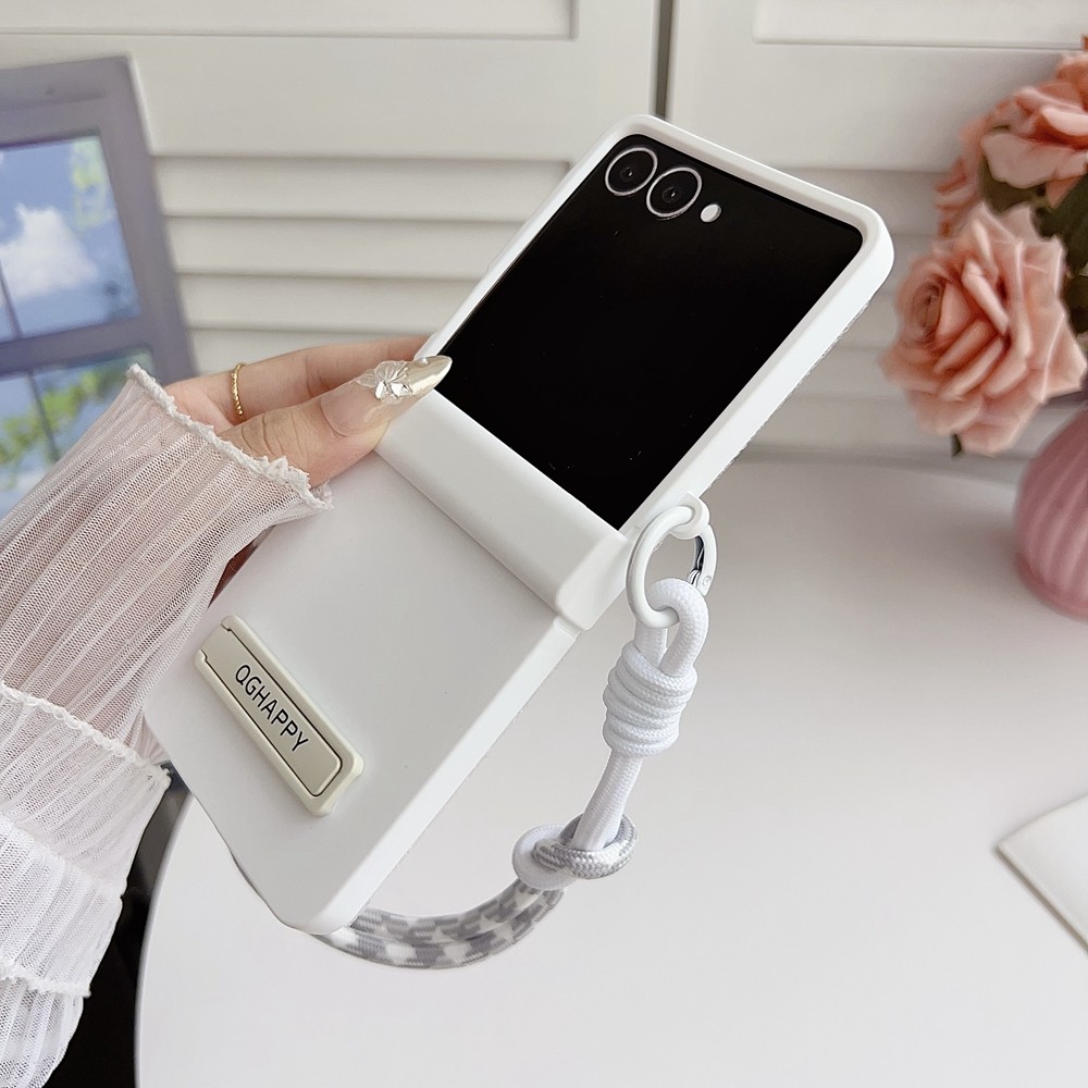 Plain Simple Trendy Design Anti-DROP Case Zflip3 Flip4 Flip5 Flip6 Flip7 FE for Samsung Galaxy Z Flip 7 6 5 4 3 Lanyard Phone Casing - Image 3