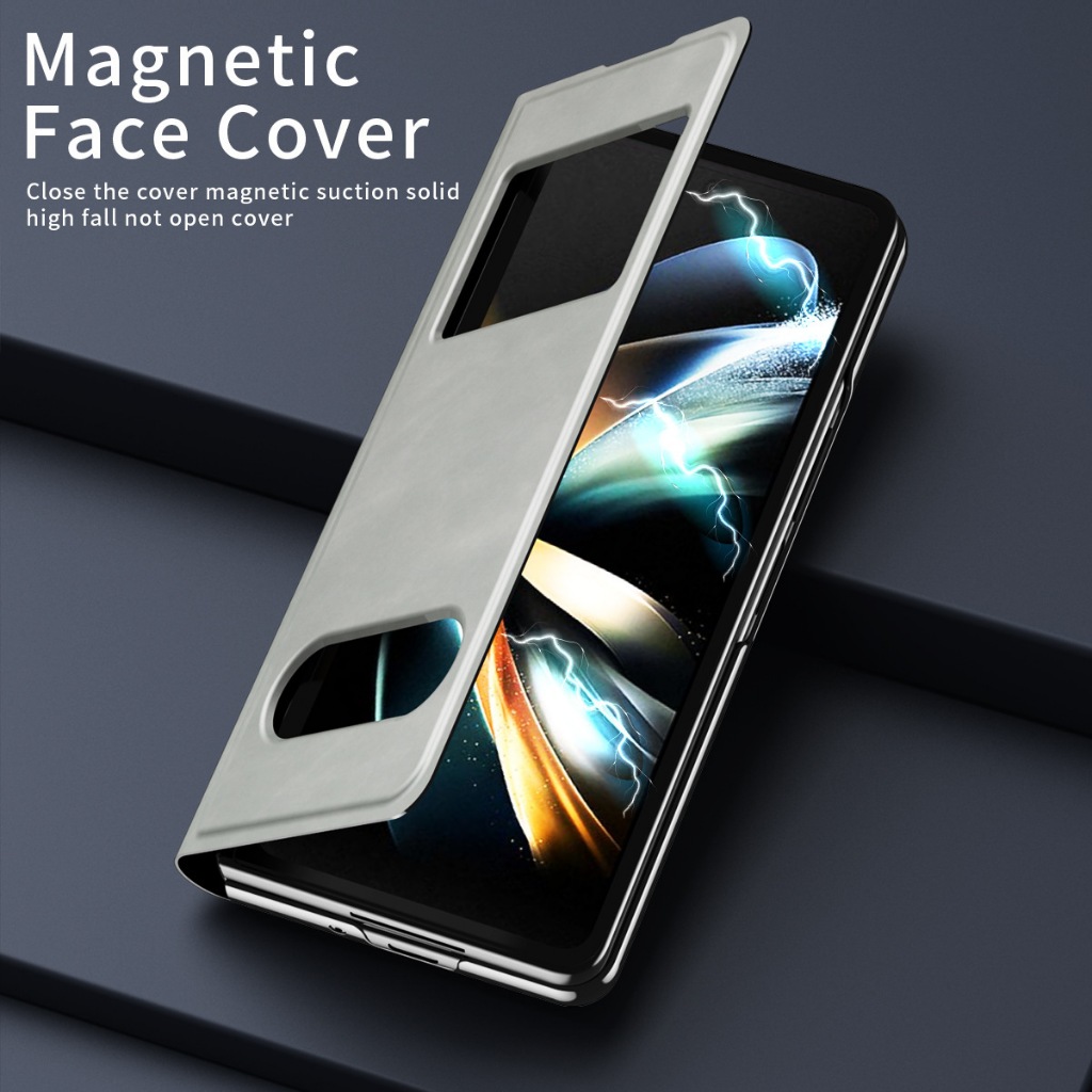 Luxury Nappa Stripe Fold Phone Casing for Samsung Galaxy Z Fold 7 6 5 Anti-drop Leather Case for Z Fold7 Fold6 Fold5 Portable Anti-fall Protection Cover - Image 2