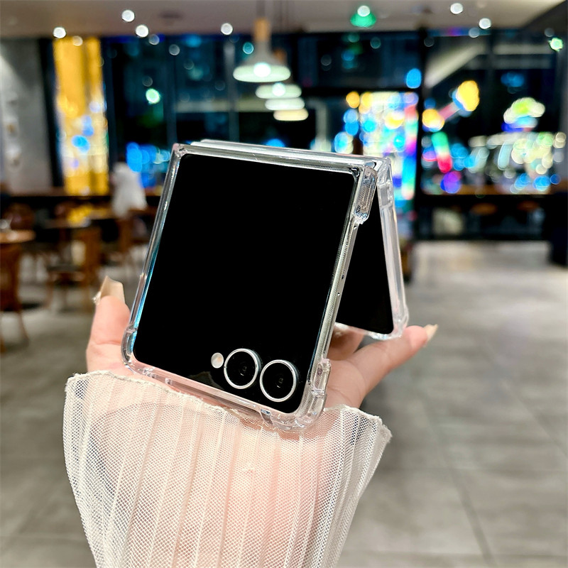 Durable Shockproof Case for Samsung Galaxy Z Flip 7 6 5 4 7FE Case Simple Wireless Charging Magnetic Soft TPU Transparent Zflip7 7FE Flip6 Flip5 Premium Phone Casing - Image 2