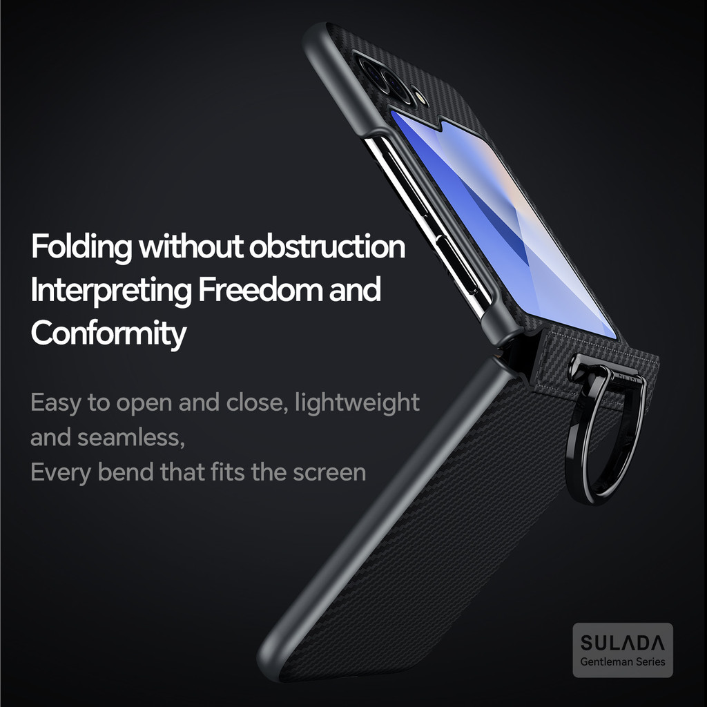 Armor for Samsung Galaxy Z Flip 7 6 5 7FE Case Business Classic Zflip7 7FE Flip6 Flip5 With Ring Holder Phone Casing - Image 3