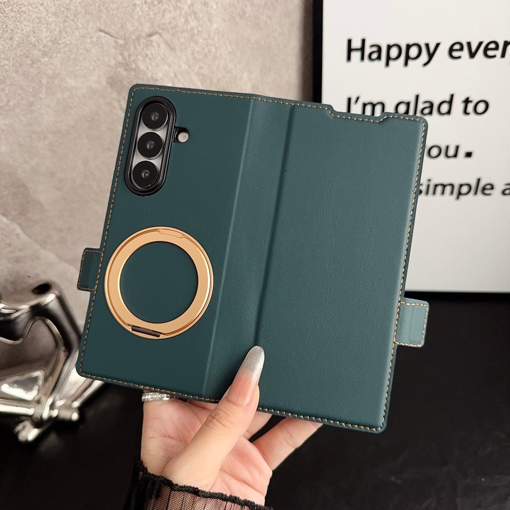 Bumper Magnetic Simple for Samsung Galaxy Z Fold7 Fold6 Z Fold5 Fold4 Fold3 Case Durable Anti-DROP PU Leather Z Fold 7 6 5 with Card Slot Phone Casing