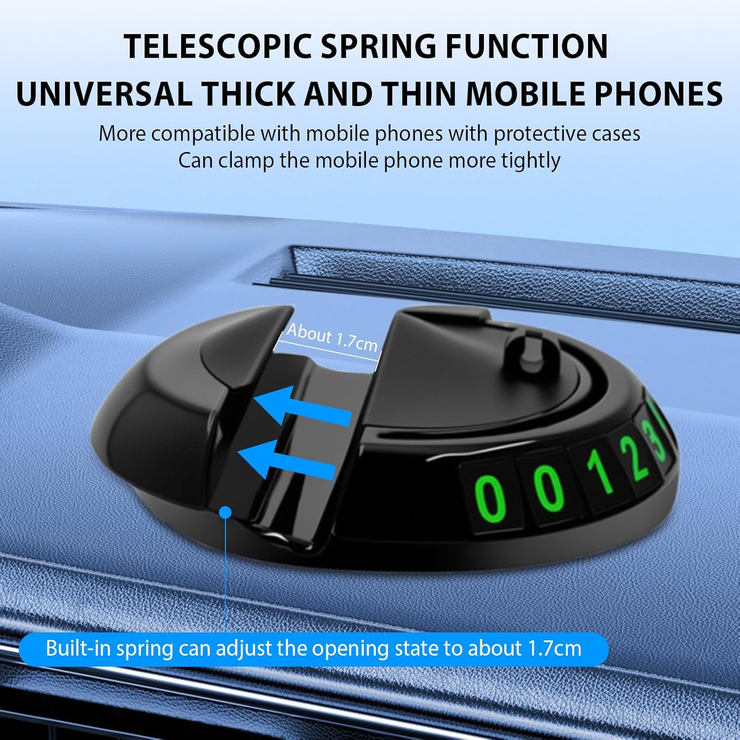 Universal 2-in-1 Car Phone Sunglasses Holder 60-Degree Rotation Anti-Slip PVC Mat Interior Accessories - Image 4
